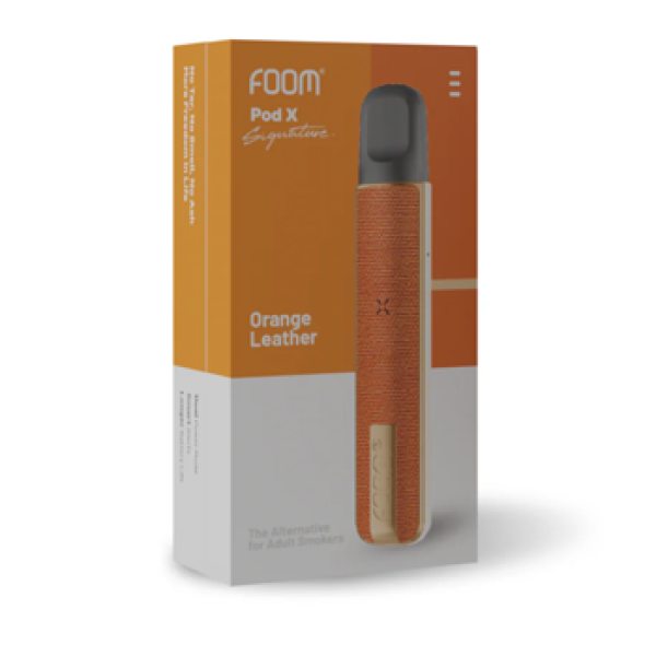 Foom Pod X Orange SIgnature Leather Series 600mAh Pod Kit Authentic by Foom